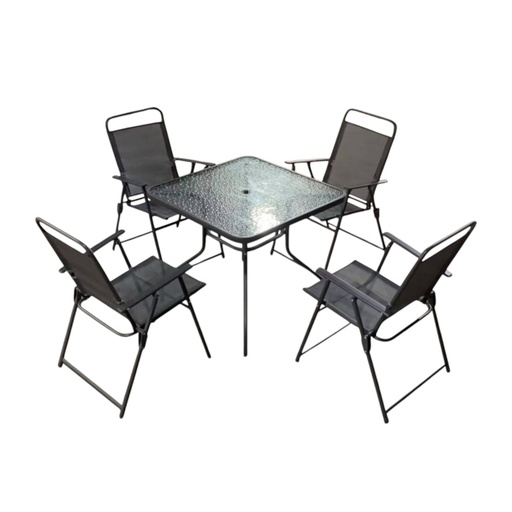 [Comedor-4P/Gris] Comedor Para Jardín Gris