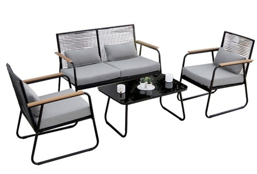 [Sala-4A/Gris] Sala de Jardín de 4 Piezas Gris