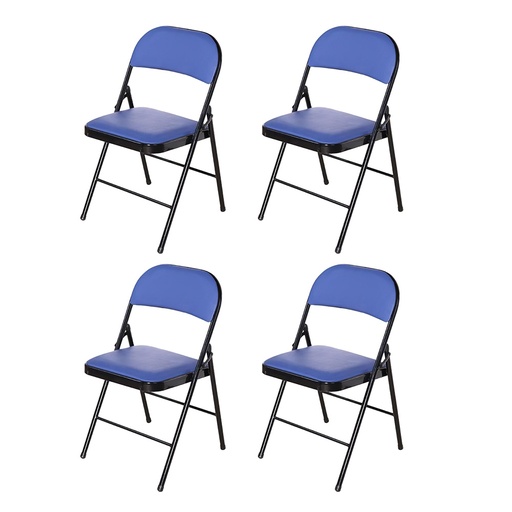 [4SPO-AzN] 4 Sillas Plegables Azul Con Negro
