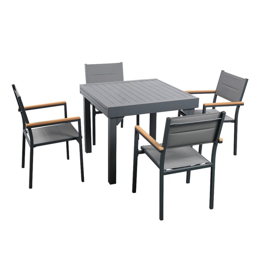 [Comedor-4E] Comedor expandible para exterior con 4 sillas