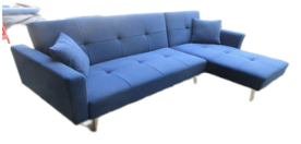 [SC1044-Azul] Sofa Cama 4 Plazas en L con antebrazos Azul