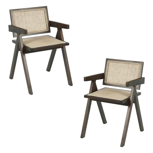 [2Silla-Jean/Osc] 2 Sillas Jean en color cafe oscuro