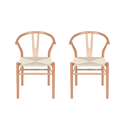 [2Silla-Bone/Nat]  2 sillas de comedor Bone