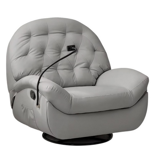 [Sofa1PR-Occa/Gri] Sofá Gris Individual Eléctrico Reclinable