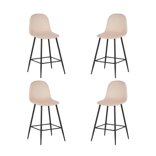[4SB-Candina/Bei] 4 sillas altas Candina beige para bar 
