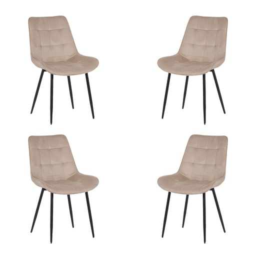 [4Silla-Lar/Bei] 4 Sillas de Comedor Beige Lar