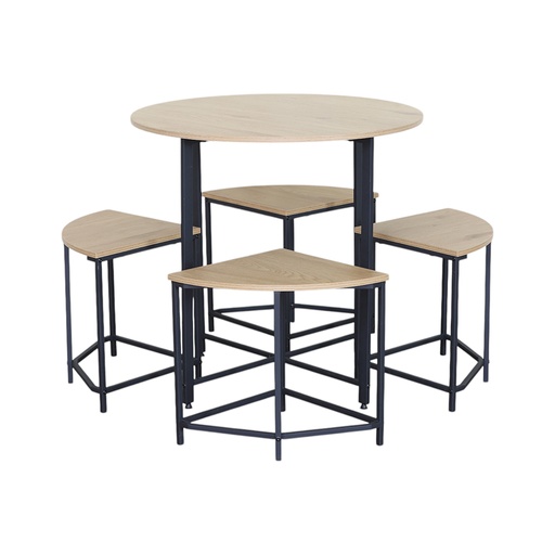 [WH-4R/GDX] Comedor Redondo Compacto de 5 Piezas 