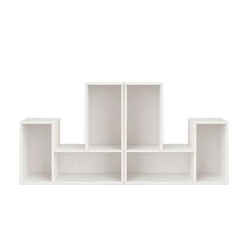 [2LM3-Bla] Kit de 2 Librero Modular de 3 cubos Blanco  