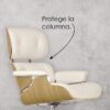 silla para oficina reclinable de cuero blanco 05