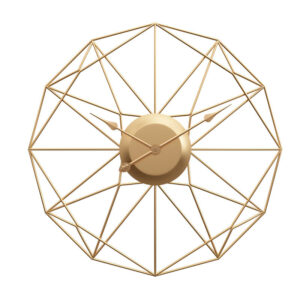 Reloj de pared 50 cm geométrico dorado