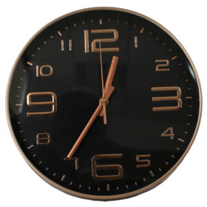 Reloj de pared 30cm (Negro con dorado)